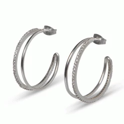 Yaya Silver Double Hoop Earrings