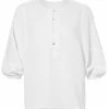 Yaya Pure White Button Top