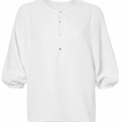 Yaya Pure White Button Top