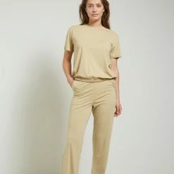 Yaya Jersey Shortsleeve Sweater - Sesame Sand