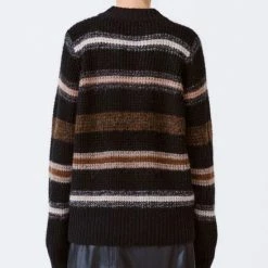 Munthe Rana V Neck Jumper Black Stripe