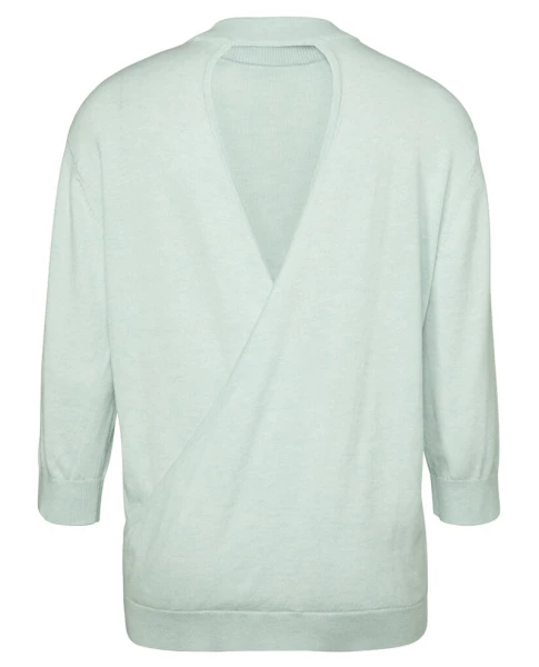 Yaya Illusion Blue Melange Knit Pullover 3 Yaya Illusion Blue Melange Knit Pullover