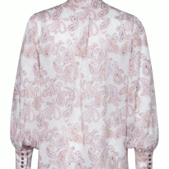 Yaya Egret Paisley Voluminous Sleeve Blouse