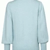 Yaya Illusion Blue Balloon Sleeve Knit Pullover 2 Yaya Illusion Blue Balloon Sleeve Knit Pullover