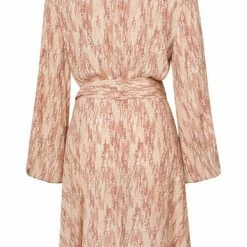 Yaya Long Sleeve Printed Wrap Dress Short - Brazilian Sand Dessin