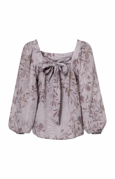 Yaya Printed Long Sleeve Top With Fancy Back 3 Yaya Printed Long Sleeve Top With Fancy Back