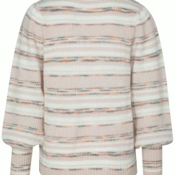 Yaya Egret Striped Knit Jumper