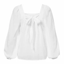 Yaya Printed Long Sleeve Top With Fancy Back 12 Yaya Printed Long Sleeve Top With Fancy Back