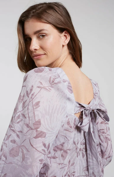 Yaya Printed Long Sleeve Top With Fancy Back 4 Yaya Printed Long Sleeve Top With Fancy Back