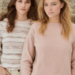Yaya Adobe Pink Cropped Knit Pullover