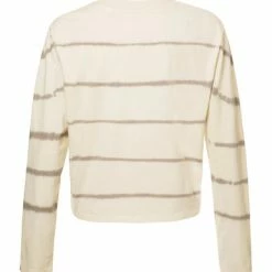 Yaya Long Sleeve T-shirt With Crewneck And Tie-dye Print - Birch Sand
