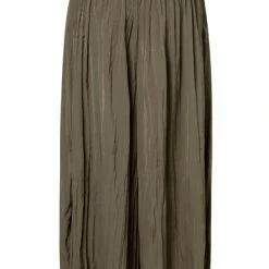 Yaya Flowy Trousers With High Waist, Culotte Style And Loose Fit - Bungee Cord Brown