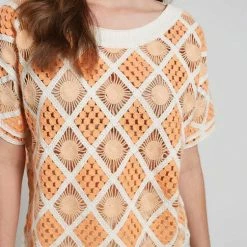 Yaya Crochet Sweater With Short Sleeves