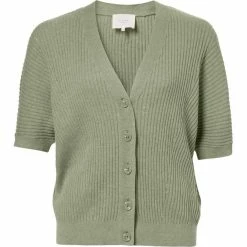 Yaya Rib Stitch Cardigan - Seagrass Green