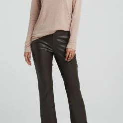 Yaya Faux Leather 7/8 Trousers - Black