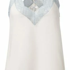 Yaya Modal Strap Singlet with Lace - Pebble