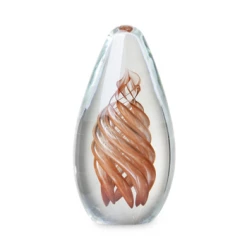 Yaya Fire Swirl Paperweight Orange