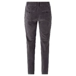 Yaya Dark Metal Cotton Velvet Chino Trousers