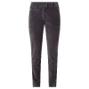 Yaya Dark Metal Cotton Velvet Chino Trousers