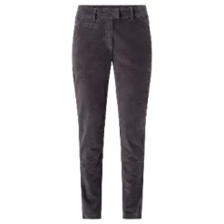 Yaya Dark Metal Cotton Velvet Chino Trousers