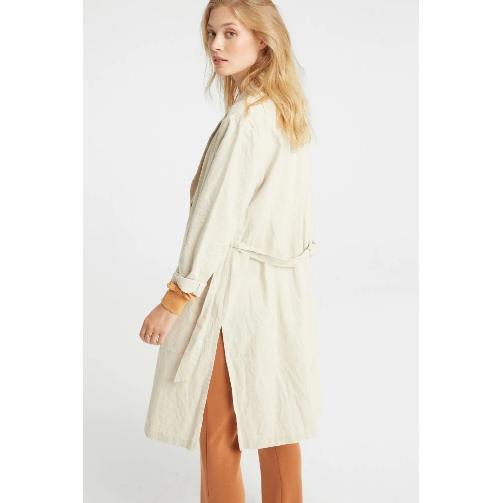 Yaya 150121 913 Sand Long Linen Belted Blazer 5 Yaya 150121 913 Sand Long Linen Belted Blazer