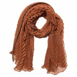 Yaya Rust Pleated Scarf