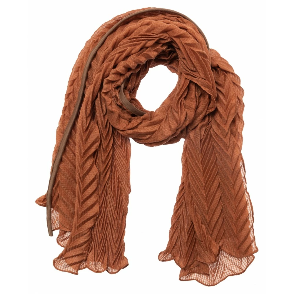 Yaya Rust Pleated Scarf 3 Yaya Rust Pleated Scarf
