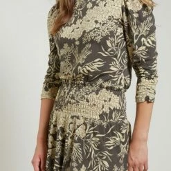 Yaya Black Smocked Skirt