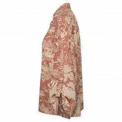 Yaya Printed Long Sleeve Blouse with Chest Pockets - Cedar Wood Red Print