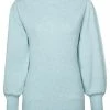 Yaya Sweater with Rib and Balloon Sleeves - Illusion Light Blue