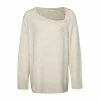 Yaya Asymmetric Neckline Sweater - Beige Melange
