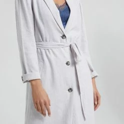 Yaya Linen Blend Lightweight Jacket - Pebble Melange