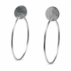 Yaya Silver Embossed Hoop Earrings