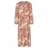 Yaya Botanical Print Boho Floaty Maxi Dress - Cedar Wood Red & Brazilian Sand Print
