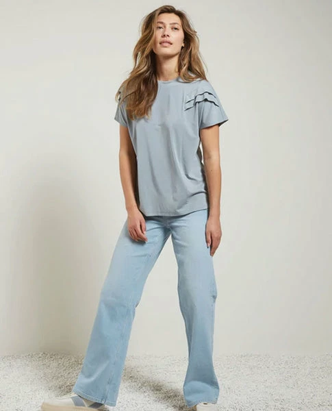 Yaya Wide Flare Blue Denim Jeans 3 Yaya Wide Flare Blue Denim Jeans