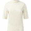 Yaya Cream Mock Neck Top