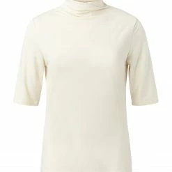 Yaya Cream Mock Neck Top