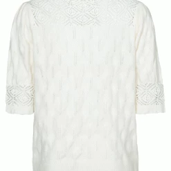 Yaya Embroidered Egret Cream Knit
