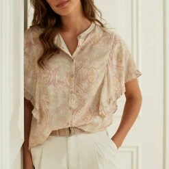 Yaya High Waist Short Cotton Stretch - Chalk