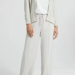Yaya Relaxed Fit Wide Leg Trousers - Pebble