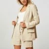 Yaya Long Sleeve Blazer In Structured Linen Blend