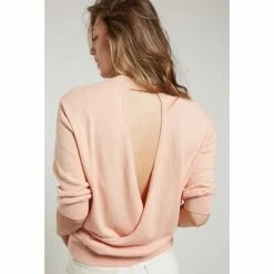 Yaya Open Back Sweater Light Blue