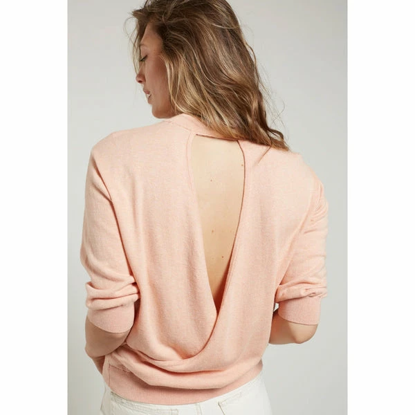 Yaya Open Back Sweater Light Blue 4 Yaya Open Back Sweater Light Blue