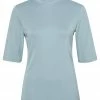 Yaya Stand Up Collar Top Half Sleeve - Quarry Mid Blue