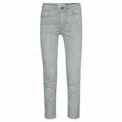 Yaya Coloured Denim with Straight Legs and Side and Back Pockets - Chateau Warm Grey
