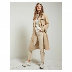 Yaya High Waist Straight Leg Denim Jeans - Sesame Sand