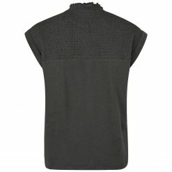 Yaya Black Smocked Top