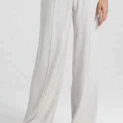 Yaya Relaxed Fit Wide Leg Trousers - Pebble