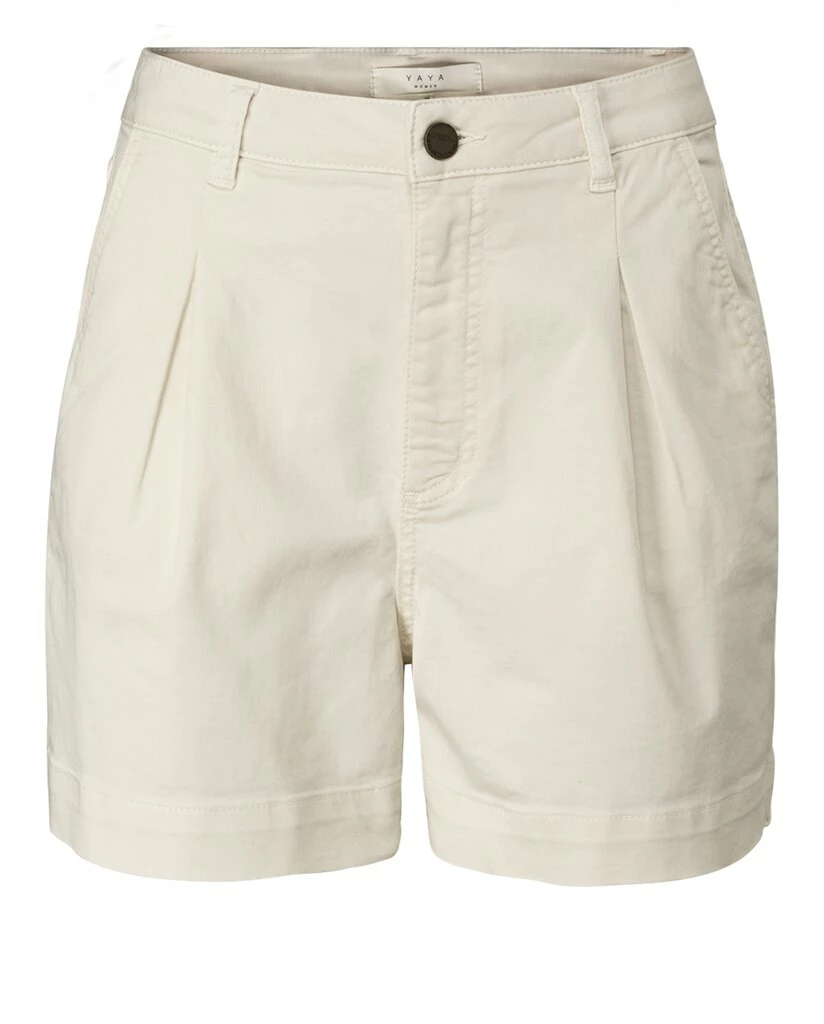 Yaya High Waist Short Cotton Stretch - Chalk 3 Yaya High Waist Short Cotton Stretch - Chalk