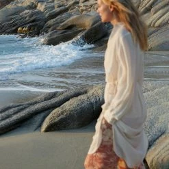 Yaya Long sleeve shirt dress with structure - Brazilian Sand